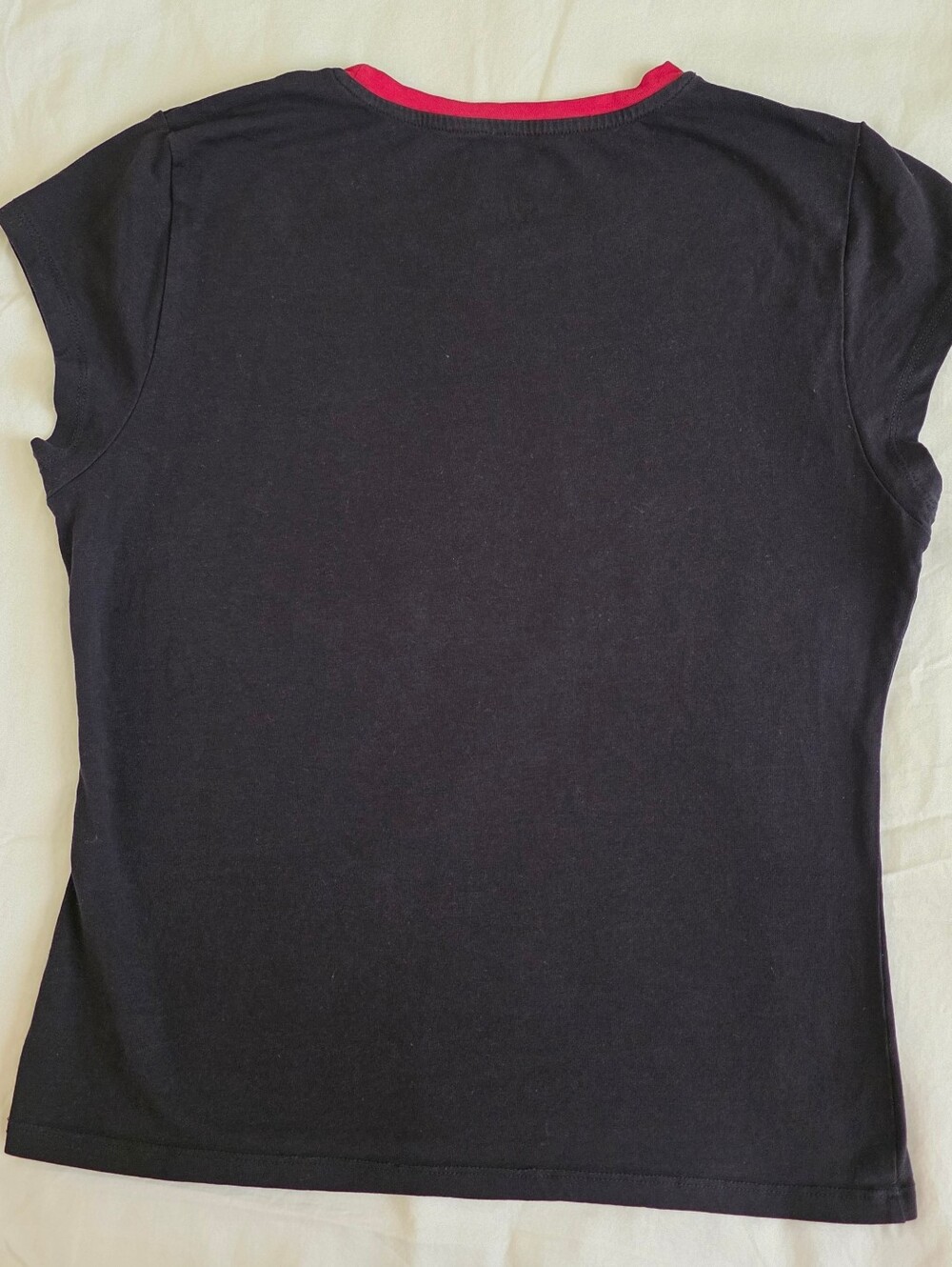 Baby Phat Rhinestone Logo Cat Graphic T-Shirt Black Red Trim Women's XL Y2K - Picture 8 of 9